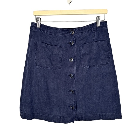 Tory Burch Linen Button Front Skirt - Picture 5 of 6